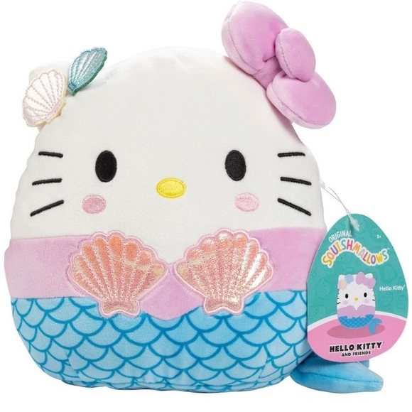 Squishmallows Other - Squishmallows 8" HELLO KITTY Plush Mermaid Shell Summer Sanrio NWT